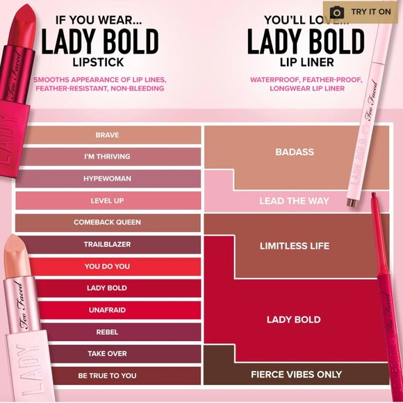 Too Faced Lady Bold Lip Liner - Limitless Life - Picture 7 of 11